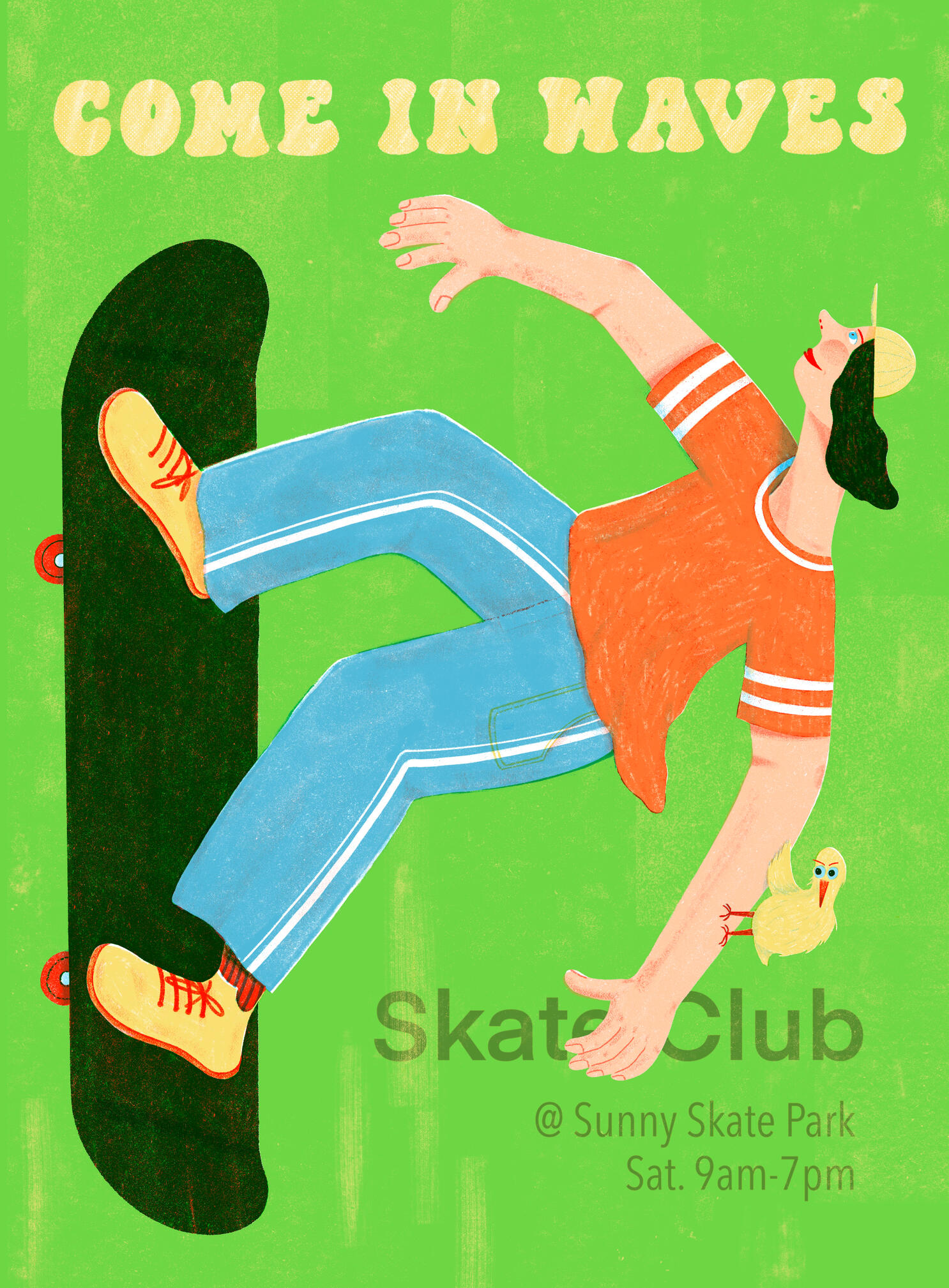 Come in Waves - Poster design for a skate event