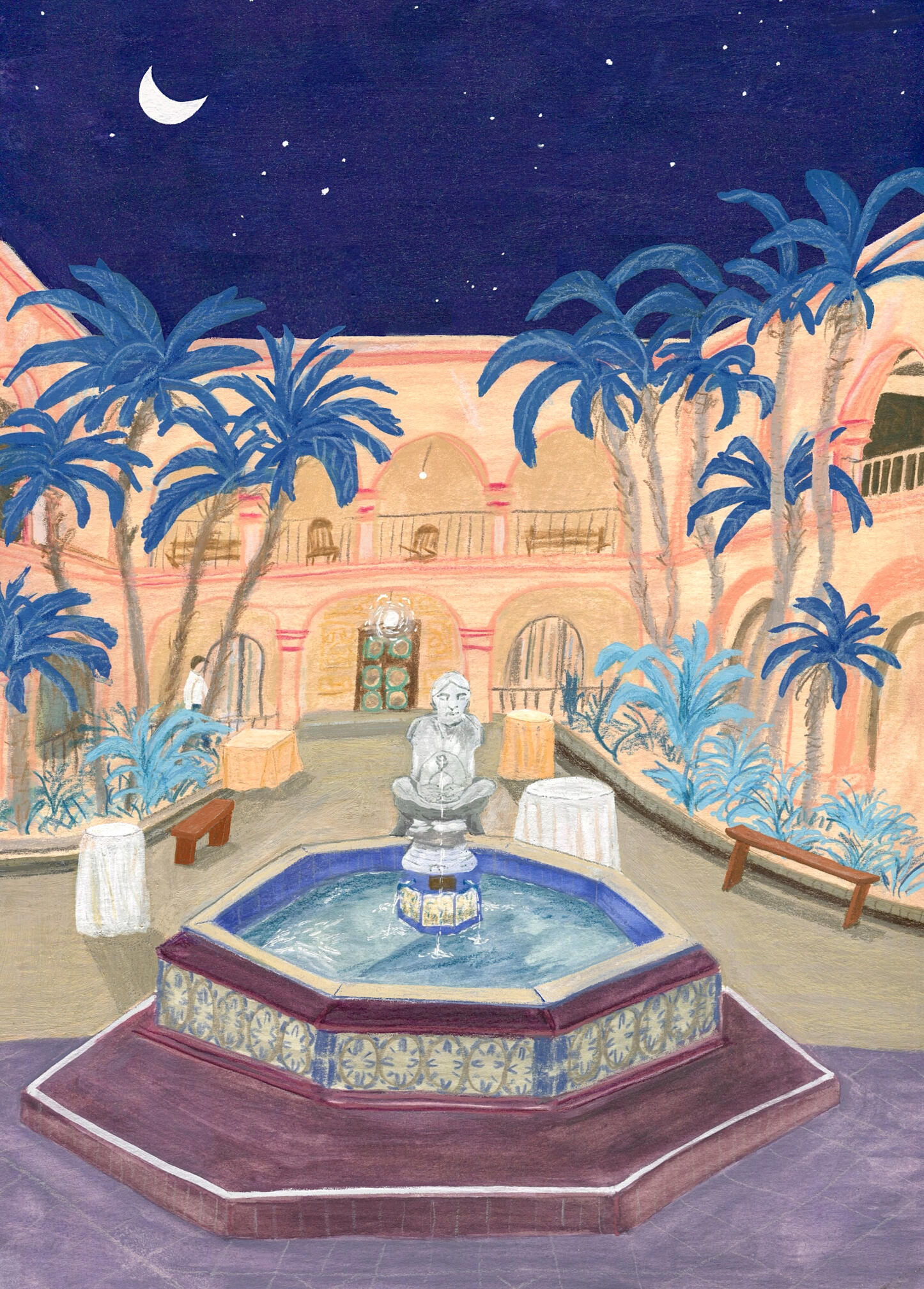 When it cools down * Gouache, acrylics and color pencil; 9"x12" on paper