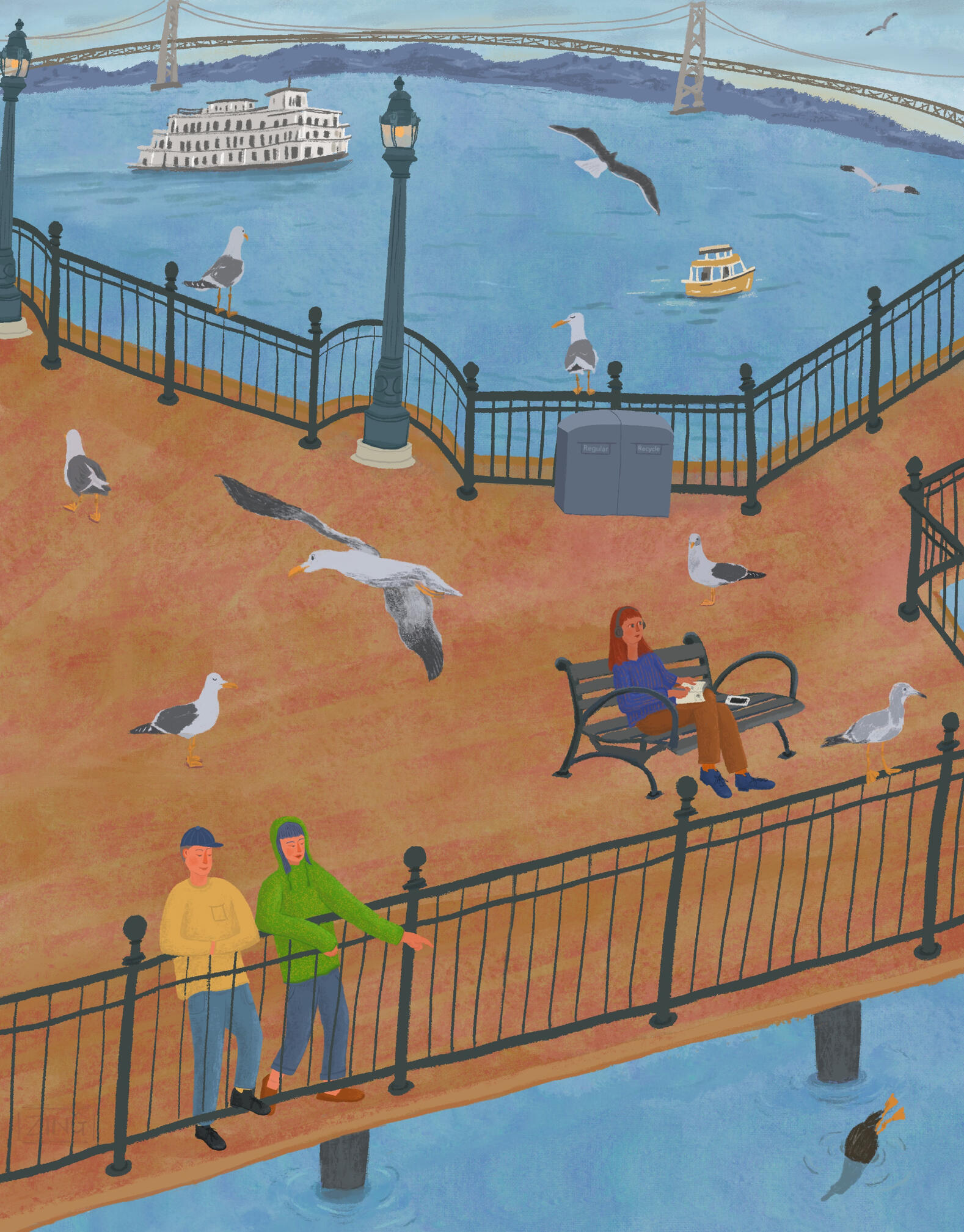 At the seaside before sunset