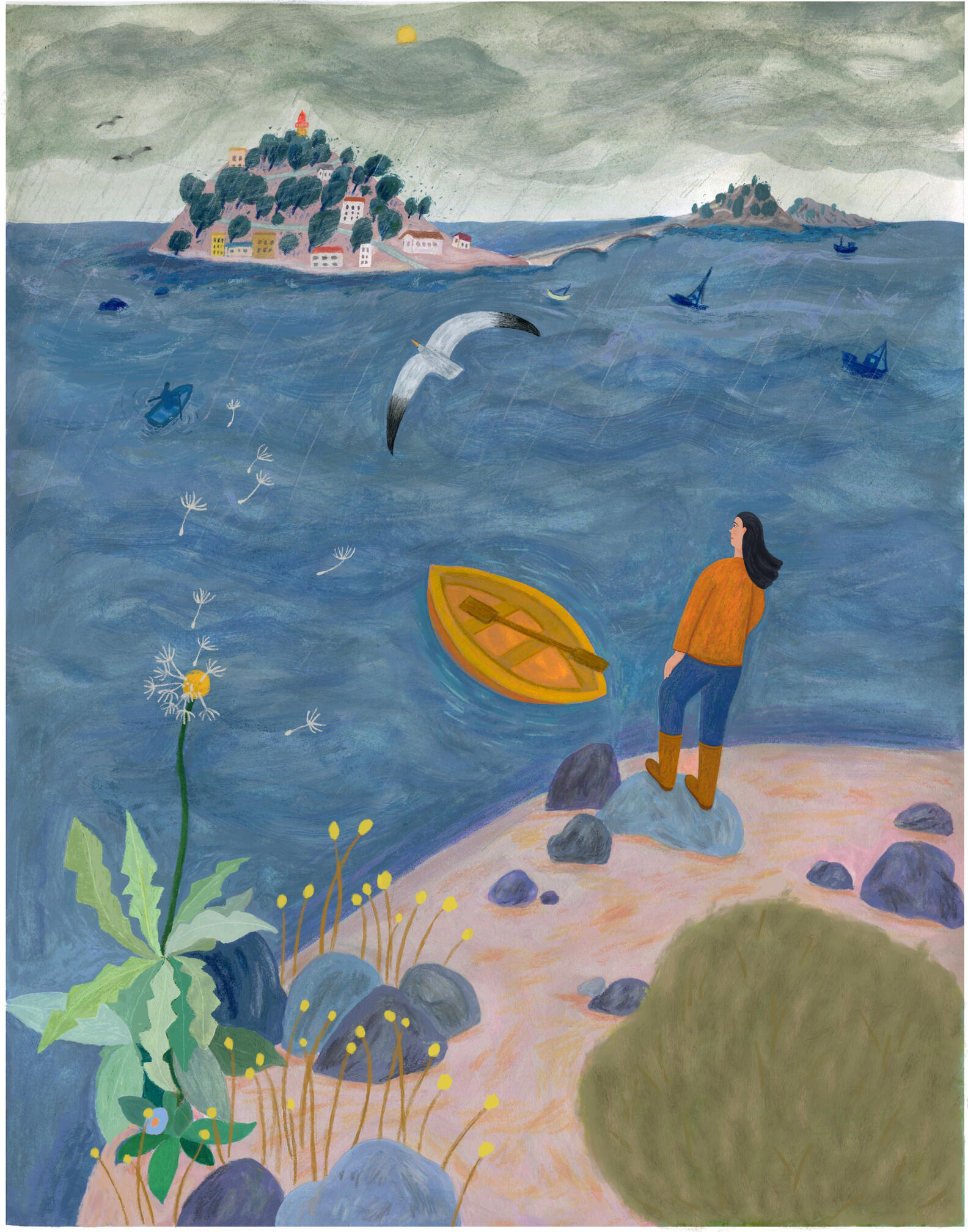 The place about to go. * Watercolor, gouache and color pencil; 11&quot;x14&quot; on paper