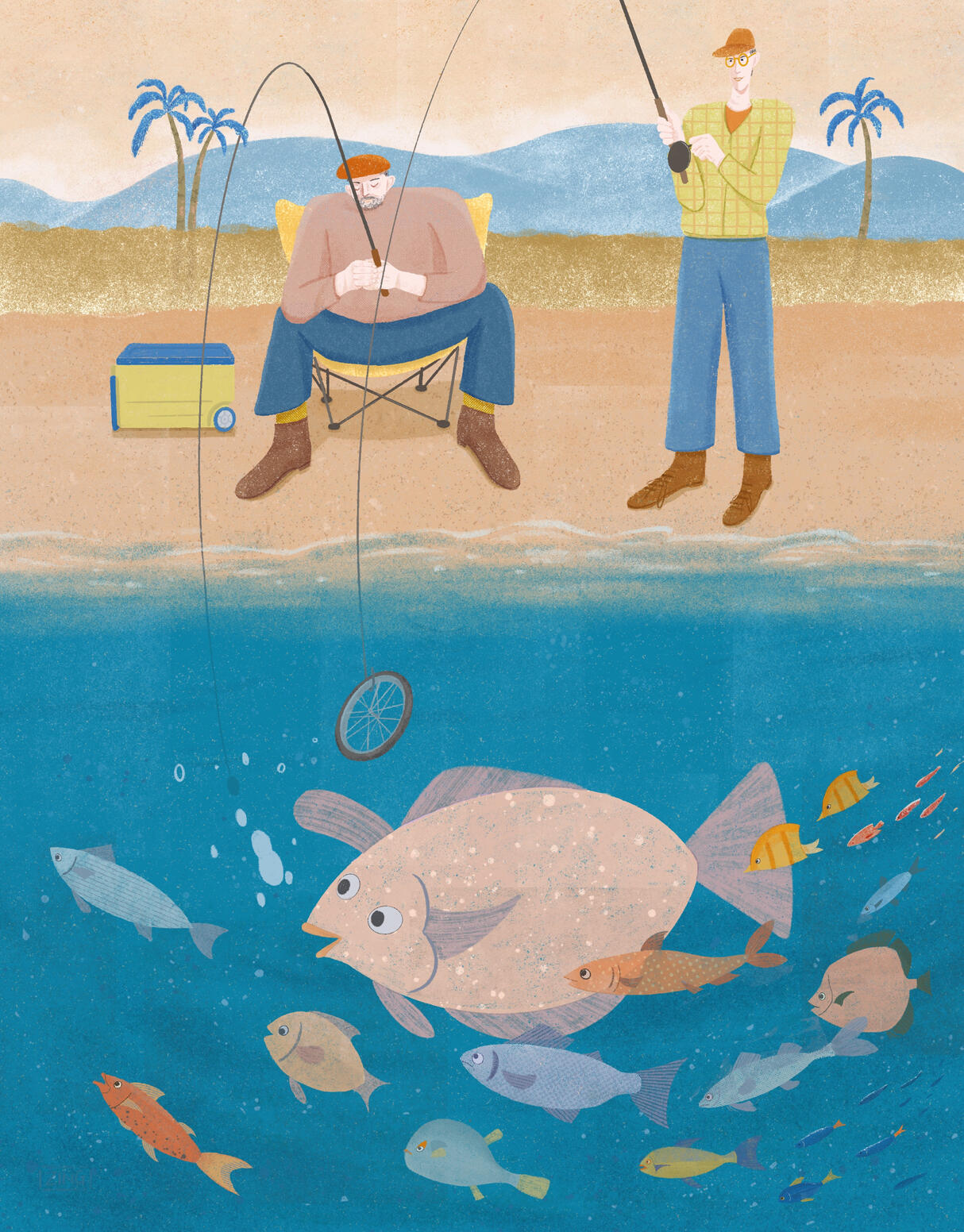 Fishing - Narrative scene imagined for a picture book